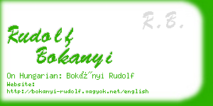 rudolf bokanyi business card